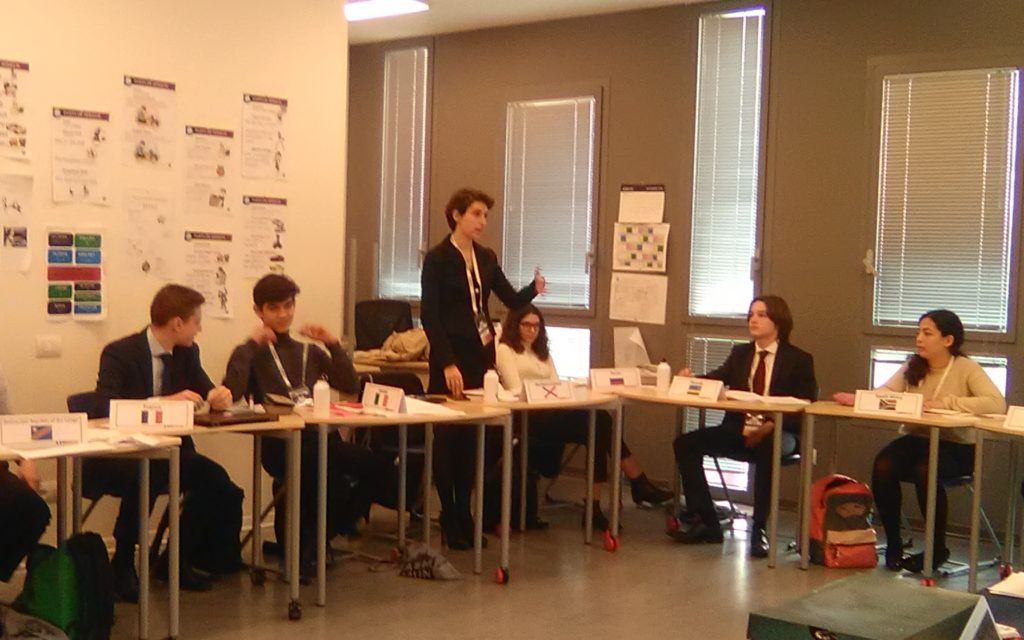 Manzoni's Claudia Catalini debating in ASMMUN's Historical Security Council